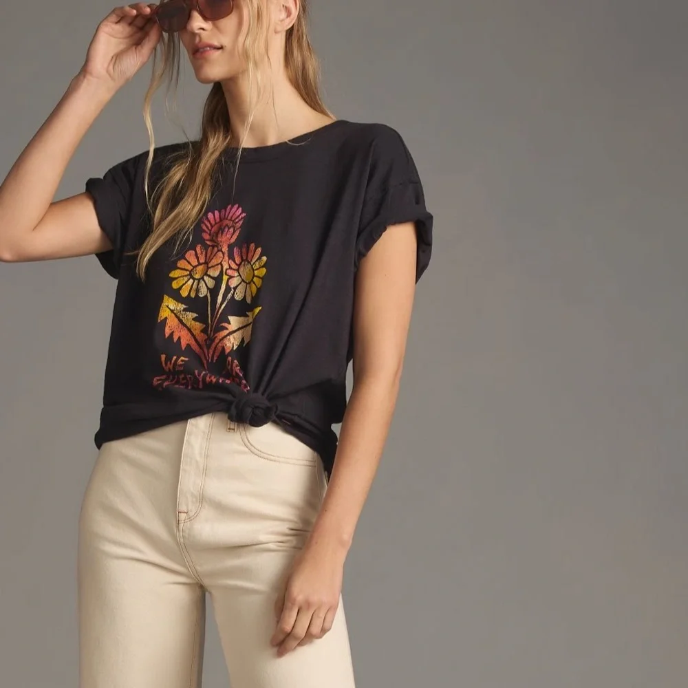 Anthropologie Lane Lloyd We Are Everywhere Graphic Oversized Tee_4